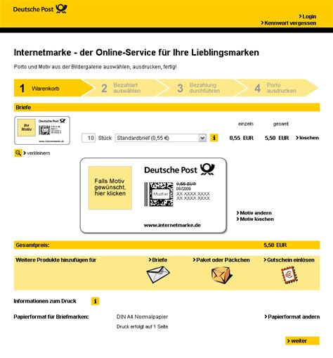 deutsche post päckchen online frankieren.